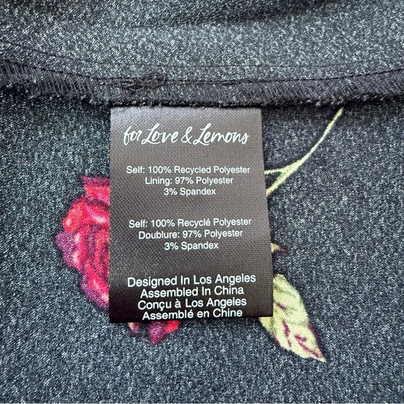 NWT For Love & Lemons Black Floral Midi Dress - Picture 7 of 8